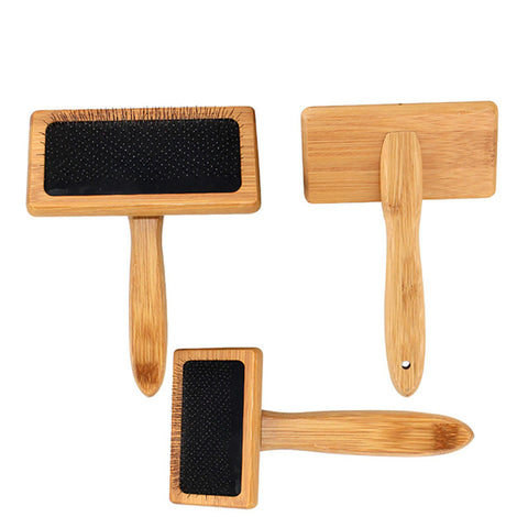 Natural Bamboo Handle Comb and Hair Brush Pets